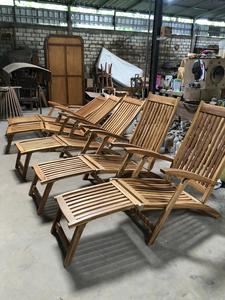 Ensemble de mobilier d'extérieur pour hôtel, style scandinave, en teck massif et corde tressée, comprenant canapé, banc, fauteuil, pouf de patio et table basse, pour villas et complexes hôteliers - Product Image 5