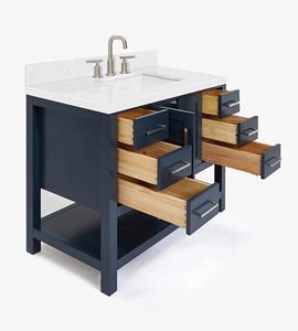 Factory Direct Sarah 42 Inch <b>Bathroom</b> Vanity <b>Cabinet</b> Single Sink <b>Cabinet</b> Only 3 Finish Options Wholesale Vietnam Factory - Product Image 4