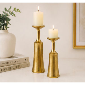 Ensemble de porte-bougies en métal doré de luxe moderne, support de bougie en aluminium pour centre de table de mariage et décoration de salon - Product Image 4