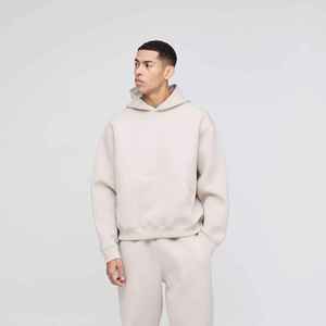 Sweat-shirt à capuche pour homme, couleur unie, manches longues, coupe décontractée, poids moyen, 100% coton, vêtement d'automne avec poche - Product Image 4