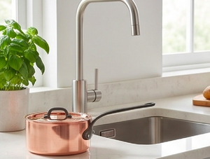 Copper Sauce <b>Pans</b> With Stainless Steel Covers Minimalist Design Heat Resistant For Kitchen Gas Use <b>And</b> Induction Cookers Use - Product Image 4