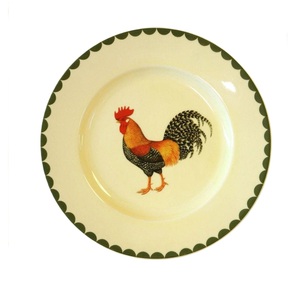 Plateau en métal émaillé, magnifiquement fabriqué à la main, tendance et élégant, pour la décoration de la maison, avec un design Art Déco imprimé d'oiseaux et d'arbres. - Product Image 1