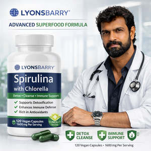 Cápsulas de Espirulina y Chlorella, Desintoxicantes, Antioxidantes, Refuerzo Inmunológico, Suplemento para Adultos, 500 mg, 100 Unidades, LyonsBarry OEM - Product Image 1