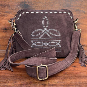 Haute qualité dames botte point véritable daim cuir frange sac à main de luxe concepteur femmes sac à main marques célèbres sacs - Product Image 2