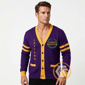 เสื้อคาร์ดิแกนปักลายอะคริลิคแบบกำหนดเอง GREEK TREASURES GT-1808 สำหรับพี่น้องสมาคมนักศึกษาชาย คุณภาพสูง ระบายอากาศได้ดี เหมาะสำหรับฤดูหนาว - Product Image 4