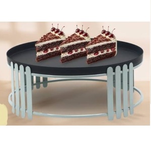 ชุดจานรองเค้กและขนมหวานสำหรับงานเลี้ยง ดีไซน์หรูหรา พร้อมจานหินอ่อนทรงกลมแบบวินเทจ - Product Image 4