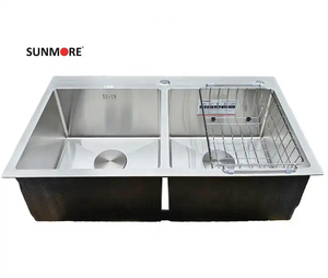 อ่างล้างจานแบบชามคู่ติดตั้งบนพื้นหรูหราทำจากสเตนเลสสตีล304มาตรฐานสูงส่งตรงจากโรงงานเวียดนามในราคาที่เหมาะสม - Product Image 6