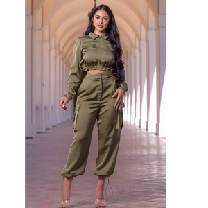 Ensemble de sport pour femmes, haut à fermeture éclair brodé, pantalon large à taille haute, tenue décontractée en deux pièces, survêtement pour femmes - Product Image 6
