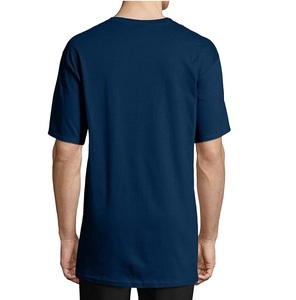 เสื้อยืดคอกลมแขนสั้นผู้ชายทรงปกติคุณภาพสูงผ้าฝ้าย 100% สีน้ำเงิน ผลิตตามสั่ง พร้อมสกรีนโลโก้  ส่งเร็ว - Product Image 2