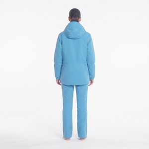 Hawk Eye Women's Waterproof <b>Ski</b> Suit <b>Blue</b> Hooded Zipper Closure Synthetic Insulation Outdoor Winter Wear - Product Image 2