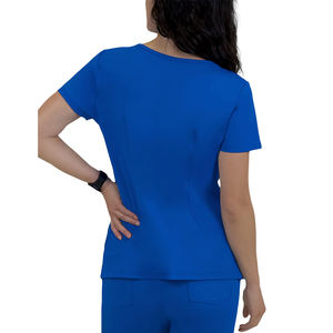 Uniforme Médico de Alta Calidad, Pantalones y Blusa de Enfermera Elásticos con Cuello Alto, Logotipo Personalizado, 15 Colores Sólidos, Uniforme de Enfermera Blanco - Product Image 6