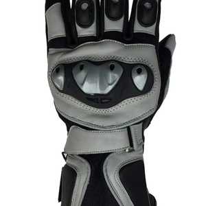 Guantes Deportivos de Motocicleta de Cuero, Largos hasta la Muñeca, Transpirables, Lisos, con Pantalla Táctil, Ecológicos, para las Cuatro Estaciones, con Forro de Piel, Negros y Grises - Product Image 4