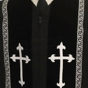 Robe de clergé unie fabriquée en usine, avec logo personnalisé, en coton à séchage rapide, style ethnique du Moyen-Orient, à manches longues, pour évêque ou doctorat - Product Image 3