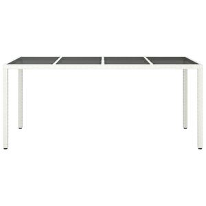 74.8 bianco "x 35.4" x 29.5 "tavolo da giardino con vetro temperato e accessorio per mobili in Rattan - Product Image 3