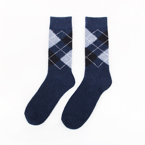 <b>Men's</b> <b>Thick</b> Wool Crew <b>Socks</b> OEM Jacquard Knitted Seamless Breathable Warm Winter Mid Calf Custom Logo Color Casual Style - Product Image 4