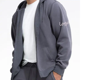 Sweats à capuche avec fermeture éclair complète Sweat à capuche avec fermeture éclair en coton polaire de haute qualité Sweat à capuche brodé personnalisé avec fermeture éclair - Product Image 4