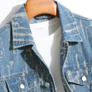 Blouson Bomber en Denim Noir Écologique le Plus Vendu pour Hommes avec Logo Personnalisé, Col Montant Hiver, 100% Coton - Product Image 3