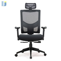 Chaise de bureau exécutive ergonomique moderne en maille, avec cadre en acier, appuie-tête et accoudoirs réglables, mécanisme synchrone à ajustement automatique du poids
