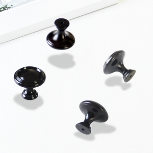 Factory Price Classic Round Zinc Alloy Cabinet <b>Knob</b> Matte <b>Black</b> Drawer Handle for Kitchen Bathroom Bedroom Nightstands - Product Image 3