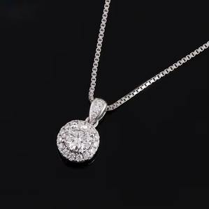 Hot Selling Men's Tai <b>Silver</b> Classic Brilliant Cut <b>Diamond</b> Channel Set Pendant <b>Necklace</b> 14K/24K Gold Plated Weddings - Product Image 2