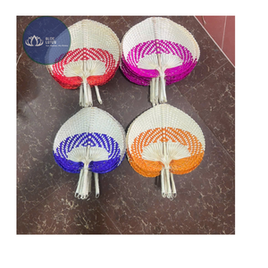 [DISPONIBLE] |   Paquete de abanicos de mano de hoja de palma tejida |   Ventilador de mano para recuerdo de boda, decoración de fiesta, Vietnam - Product Image 1