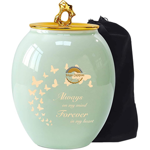 Wholesale Custom <b>Memorial</b> Urn Elegant Brass Cremation Ashes Urn Decorative Metal Funeral Urn with Artwork Adult <b>Memorial</b> Ashes - Product Image 2