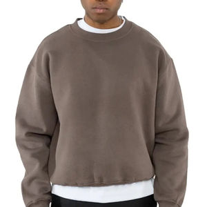 Sweat-shirts à col rond amples à épaules tombantes, avec logo personnalisé imprimé, vente en gros, unisexe, basiques, pour homme - Product Image 1