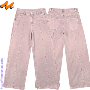 Pantalones de mujer Master Textile de pierna ancha, cintura media, con paneles y costuras decorativas, informales, para fiesta, de tela elástica, transpirables, para todas las estaciones. - Product Image 4