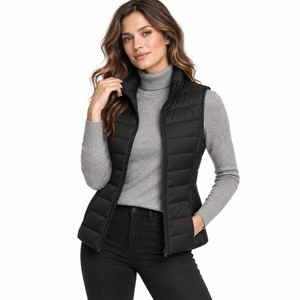 <b>Women's</b> Streetwear Puffer <b>Vest</b> Modern Quilted Outerwear Custom Design Private Label Supplier premium quality <b>women</b> puffer <b>vest</b> - Product Image 3