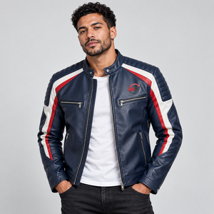 Nouvelle arrivée : veste en simili cuir pour moto, finition durable, coupe confortable, fermeture éclair, design résistant au vent, idéale pour la course. - Product Image 4