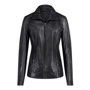 <b>Women's</b> <b>Leather</b> Biker <b>Jacket</b> Breathable Printed Design Waterproof <b>Long</b> Sleeve Stand Collar Customized Colors High Quality - Product Image 3