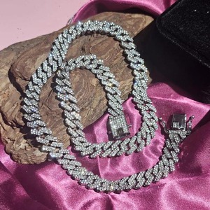 Collar Cubano de Plata de Ley 925 con Aspecto de Diamante, Joyería Hip Hop para Fiestas y Eventos - Product Image 6