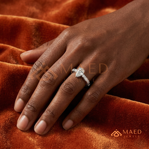 925 Sterling Silver Pear Cut Engagement <b>Ring</b> Women Baguette Side Stone Vintage Milgrain American Diamond <b>CZ</b> Wedding <b>Ring</b> - Product Image 4