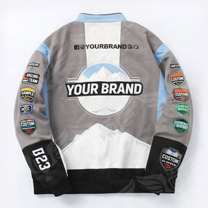 Chaqueta Varsity de Carreras Personalizada OEM, Chaqueta Bomber con Parches Bordados de Primera Calidad, Estilo Deportivo Urbano - Product Image 2