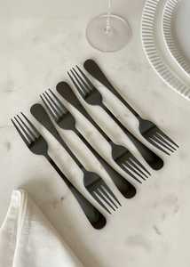 Premium Matte <b>Black</b> Stainless Steel Flatware Set Elegant Minimalist Metal Cutlery Knife Fork Spoon Durable Party Tableware - Product Image 6