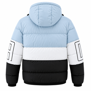 Mens Winter Color Block Zip-Up Puffer Jacket <b>Canvas</b> <b>Plain</b> Dyed Stand Outdoor Windproof Breathable Eco-Friendly Anti-Bacterial - Product Image 4