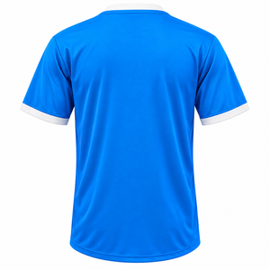 Camiseta Deportiva Personalizada de Fútbol para Hombre, Azul, Manga Corta, Transpirable, de Poliéster - Product Image 2