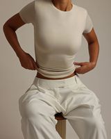 Camisetas Cortas de Manga Corta Holgadas y Ecológicas para Mujer, Estilo Y2K, Tops de Verano 2026, Ropa Deportiva Linda para el Gimnasio
