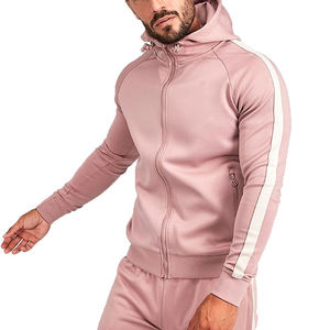 Conjunto Deportivo Informal para Hombre, Sudadera con Capucha Gris, Cierre de Cremallera Completa, Pantalones Deportivos, Ropa Deportiva Transpirable de Poliéster - Product Image 2