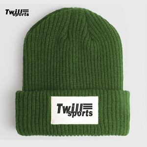 Gorro de Invierno Cálido a Cuadros de Color Sólido Twill-Sports TB-6023, Etiqueta Tejida con Logotipo Personalizado, Gorro de Punto Grueso de Acrílico con Botón, Unisex - Product Image 2