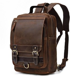 Masterpiece Vintage Leather <b>Backpack</b> <b>Waterproof</b> Anti-Theft Laptop Rucksack Genuine Leather Unit LBP-0345 - Product Image 2