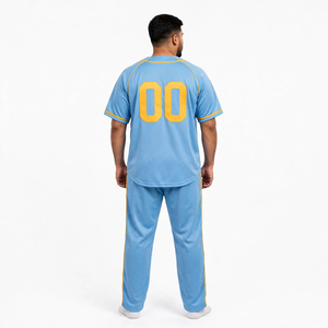 Ensemble d'uniformes de baseball noirs personnalisés avec bordure blanche, nom et numéro d'équipe personnalisés, maillot léger et respirant, et Matchi - Product Image 2