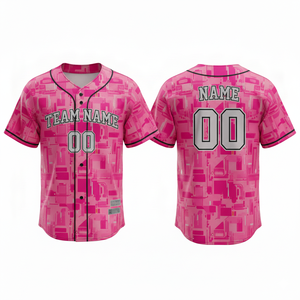 Maillot de baseball personnalisable pour adultes, toutes saisons, respirant, séchage rapide, 100 % polyester, imprimé par sublimation, col en V, unisexe - Product Image 4