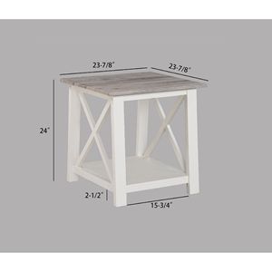 Ensemble de salon en bois blanc et brun, 3 pièces, comprenant une table basse rectangulaire et deux tables d'appoint carrées assorties - Product Image 6