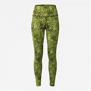 Leggings taille haute imprimé léopard, longueur intégrale, avec effet froncé aux fesses, en Spandex et Polyester, extensibles dans les quatre sens, pour le yoga - Product Image 1