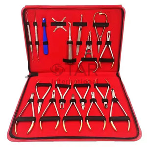 Nouvel ensemble complet d'instruments chirurgicaux dentaires et orthodontiques 18 pièces pour dentistes et hygiénistes professionnels - Product Image 2