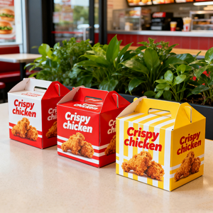 Factory Price Biodegradable Eco-Friendly Disposable Fast Food Packaging <b>Box</b> for Hamburger Fries Fried Chicken Takeout Large - Product Image 5