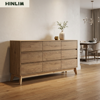 Aparador Moderno de Madera Estilo Escandinavo, Mueble de Almacenamiento con Patas de Roble Malayo, Decoración para Comedor y Hogar, Modelo Nuhoom 345050