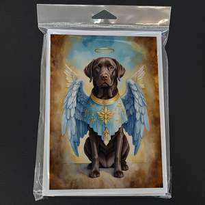 Whimsical A7 Tamaño 5x7 Tarjetas de nota en blanco Paquete 8 Chocolate Labrador Retriever My Angel Tarjetas de felicitación con sobres - Product Image 3