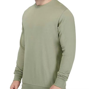 Sweat-shirt à col rond uni personnalisé, mélange de coton doux, molleton écologique, confortable, coupe classique, manches longues, pull décontracté pour homme - Product Image 5